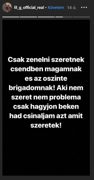 Lil G Instagram Story